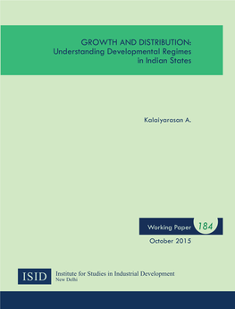 Understanding Developmental Regimes in Indian States