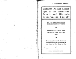 Sixteenth Annual Report, 19 I I, of the American Scenic and Historic