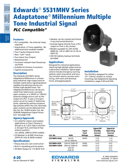 Edwards® 5531MHV Series Adaptatone® Millennium Multiple Tone Industrial Signal