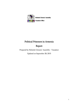 Political Prisoners in Armenia Political Prisoners in Armenia Report