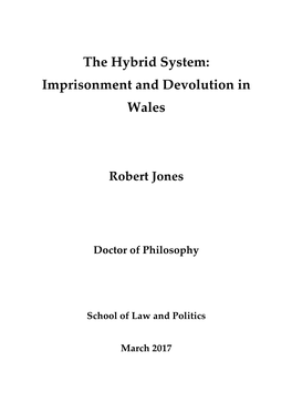 The Hybrid System: Imprisonment and Devolution in Wales