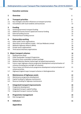 Nottinghamshire Local Transport Plan Implementation Plan 2018/19-2020/21