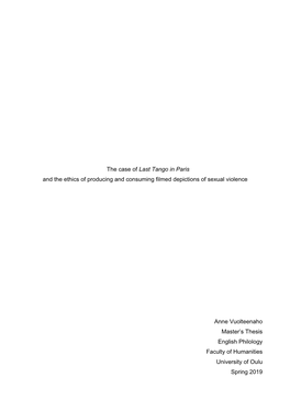 The Case of Last Tango in Paris and the Ethics of Producing and Consuming Filmed Depictions of Sexual Violence