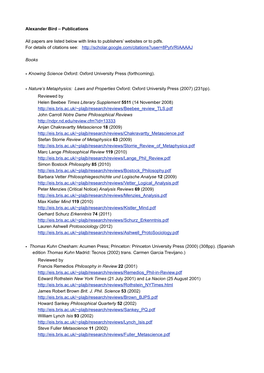 Publications All Papers Are Listed Below with Links To