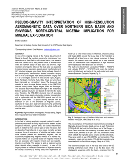 Pseudo-Gravity Interpretation of High-Resolution Aeromagnetic Data Over Northern Bida Basin And