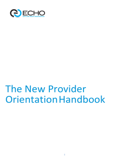 The New Provider Orientation Handbook