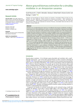 Above-Ground Biomass Estimation for a Shrubby Mistletoe in An