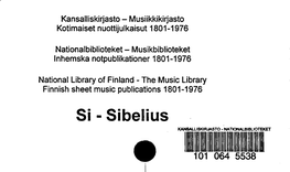 Siikkikirjasto Kotimaiset Nuottijulkaisut 1801-1976