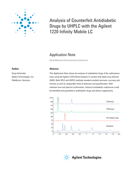 Analysis of Counterfeit Antidiabetic Drugs by UHPLC with the Agilent 1220 Infinity Mobile LC