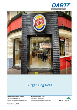 Burger King India