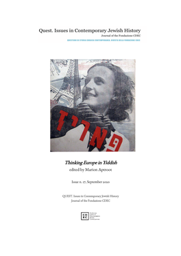 Thinking Europe in Yiddish Edited by Marion Aptroot