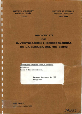 Proyecto De Investigacion Hidrogeologica De La Cuenca Del Rio Ebro