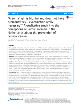 “A Somali Girl Is Muslim and Does Not Have Premarital Sex. Is Vaccination