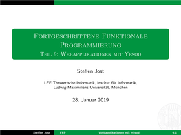 Fortgeschrittene Funktionale Programmierung Teil 9: Webapplikationen Mit Yesod