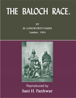 The Baloch Race by M. Longworth Dames