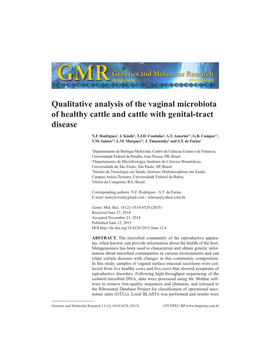 Qualitative Analysis of the Vaginal Microbiota of Healthy Cattle and Cattle with Genital-Tract Disease