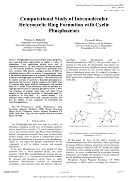 Computational Study of Intramolecular Heterocyclic Ring Formation with Cyclic Phosphazenes