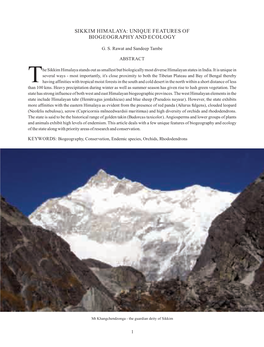 Sikkim Himalaya: Unique Features of Biogeography and Ecology