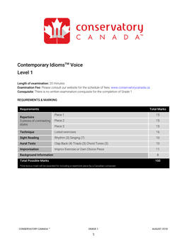 Contemporary Idioms​TM​ Voice Level 1