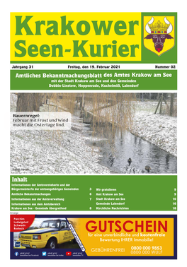 Seen-Kurier Jahrgang 31 Freitag, Den 19