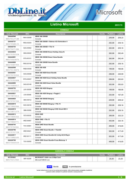 Listino Microsoft 29/01/15