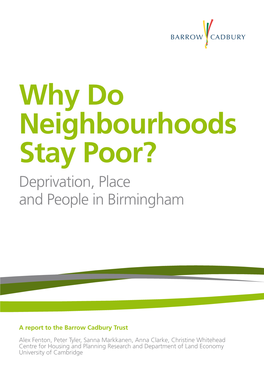 Why Do Neighbourhoods Stay Poor? Deprivation, Place and People in Birmingham