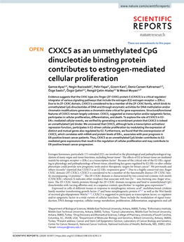 CXXC5 As an Unmethylated Cpg Dinucleotide Binding Protein