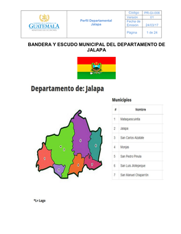 Bandera Y Escudo Municipal Del Departamento De Jalapa