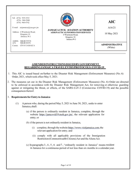 Aic A10 2021 Amended Instructions Issued By