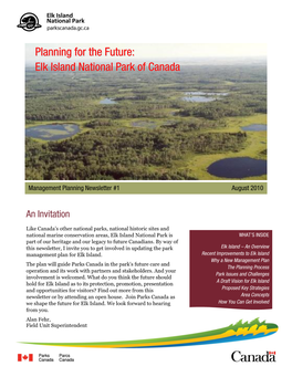 Planning for the Future: Elk Island National Park of Canada