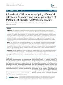 A Low-Density SNP Array for Analyzing Differential