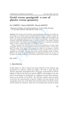 Geoid Versus Quasigeoid: a Case of Physics Versus Geometry