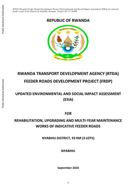 Updated Environmental and Social Impact Assessment (Esia)