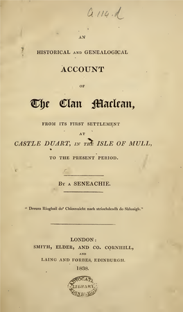 An Historical and Genealogical Account of The