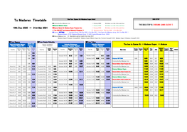 To Madarao Timetable