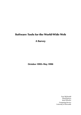 Software Tools for the World-Wide Web