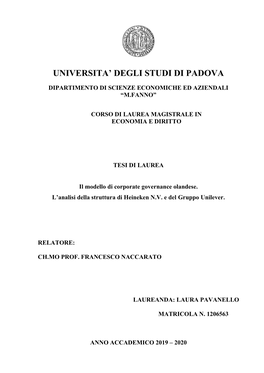 Universita' Degli Studi Di Padova