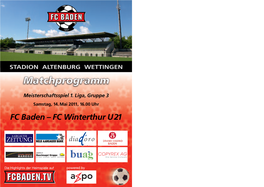 Supportervereinigung.Ch 5406 Baden-Dätwil Tel: 056 493 36 01 STADION-RICHTLINIEN