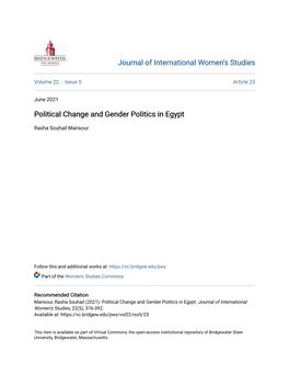 Political Change and Gender Politics in Egypt