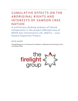 Cumulative Effects on the Aboriginal Rights And