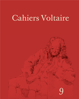 Cahiers Voltaire 9 • 2010 Abréviations Courantes Les Cahiers Voltaire, Revue Annuelle De La Société Voltaire