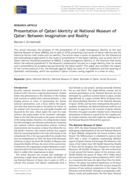 Presentation of Qatari Identity at National Museum of Qatar: Between Imagination and Reality