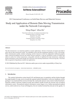 Study and Application of Remote Data Moving Transmission Under the Network Convergence