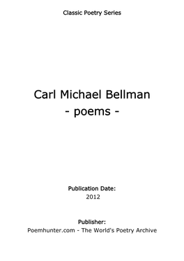 Carl Michael Bellman - Poems