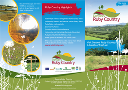 Visit Devon's Ruby Country. a Breath of Fresh Air. Ruby Country Highlights