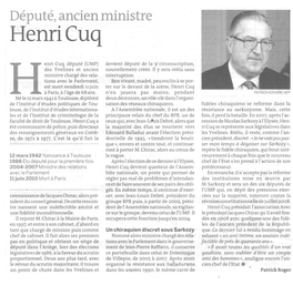 Député, Ancien Ministre Henri Cuq