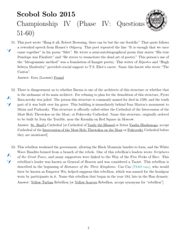 Scobol Solo 2015 Championship IV (Phase IV: Questions 51-60)