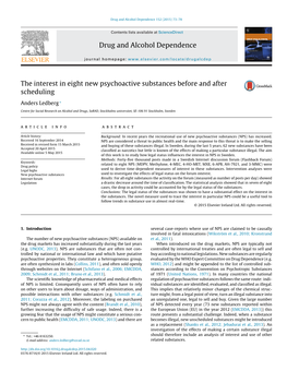 The Interest in Eight New Psychoactive Substances Before and After Scheduling