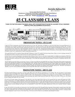 45 Class Instructions for Undecorated Models