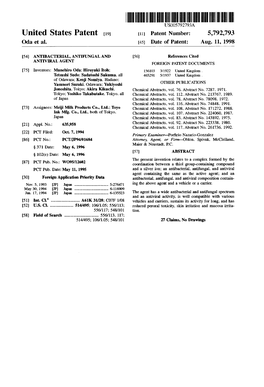 United States Patent (19) 11 Patent Number: 5,792,793 Oda Et Al